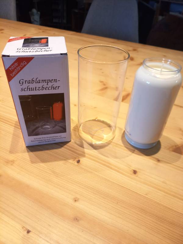 Set Schutzglas groß ,,7-Tage" inkl. 1 Kerze