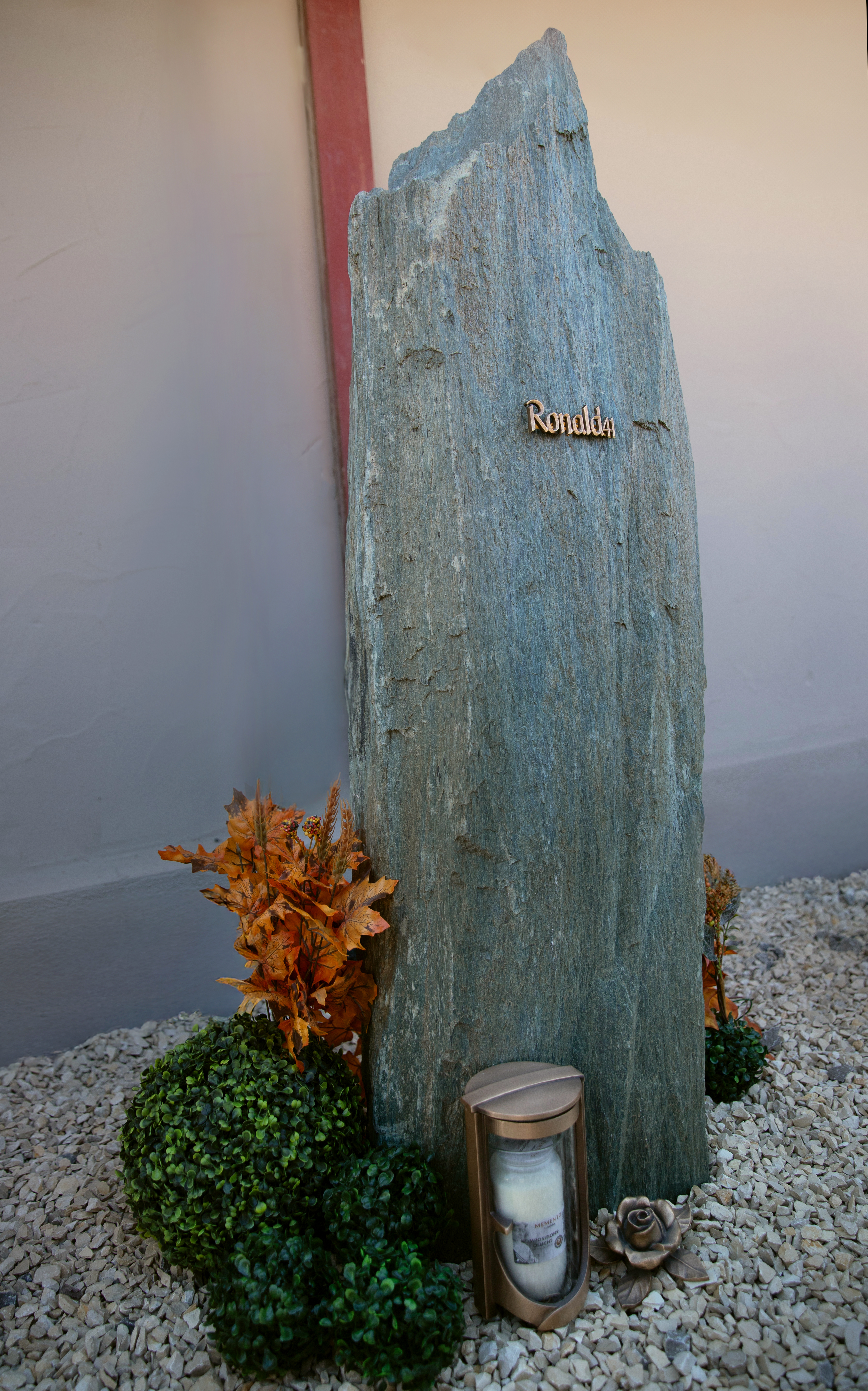 Doppelgrabstein ,,Ronald green" in grünem Naturstein